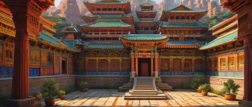 asian architecture,hall of supreme harmony,hanhwa,palyul,dojo,pagodas,tianxia,buddhist temple,shambhala,dzongsar,kundun,hanging temple,bhikkhu,sanshui,zaozhuang,dzongkhags,drepung,phuntsok,kunzang,shaozhong,Illustration,Paper based,Paper Based 27