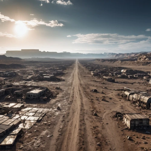 wastelands,cosmodrome,hurston,wasteland,harran,kharak,post-apocalyptic landscape,abernathy,dusty road,hawken,district 9,barsoom,cocopah,oilfields,trona,area 51,miramar,varsavsky,farpoint,cryengine,Photography,General,Realistic