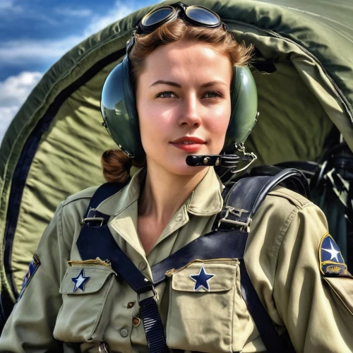 servicewoman,1940 women,aviatrix,ilsa,servicewomen,usaaf,glider pilot,peltzman,ingrid bergman,uplinking,superfortress,wladimiroff,soesterberg,airman,paratrooper,drone operator,lyudmila,livni,colorization,earhart,Photography,General,Realistic