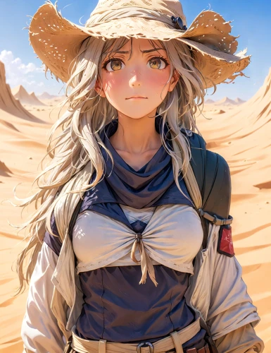 desert background,desert flower,barawa,straw hat,negev,desert,countrygirl,semidesert,desertlike,desert fox,western,sand colored,the desert,summer hat,capture desert,westerner,deserts,high sun hat,jeeta,sandbelt,Anime,Anime,Traditional