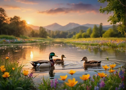 spring nature,nature wallpaper,meadow landscape,beautiful landscape,nature landscape,nature background,waterfowl,background view nature,landscape nature,wildfowl,water fowl,wild ducks,beautiful nature,mallards,patos,landscapes beautiful,canada geese,canadian swans,natural scenery,swan lake,Photography,General,Cinematic