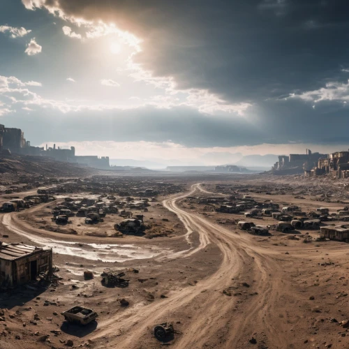 wastelands,harran,wasteland,barsoom,dusty road,desert desert landscape,post-apocalyptic landscape,desert landscape,cosmodrome,sand road,arid landscape,trona,deadlands,the desert,motorstorm,arid land,sakhir,road forgotten,road of the impossible,valley of death,Photography,General,Realistic