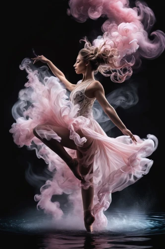 smoke dancer,sylphs,ballet dancer,danseuse,gracefulness,love dance,dance,dancer,whirling,danse,twirling,fluidity,ballerina girl,danses,pointes,twirl,danser,fire dance,ballet,flounce,Illustration,Realistic Fantasy,Realistic Fantasy 37