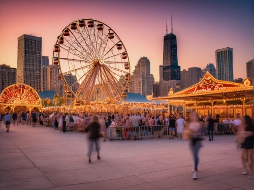 navy pier,chicago skyline,chicago,chicagoland,ferris wheel,chicago night,buckingham fountain,chicagoan,annual fair,cne,dearborn,federsee pier,fairgoers,lollapalooza,western fair,carnival tent,detriot,kulturbund,illinoian,carrousel,Conceptual Art,Fantasy,Fantasy 31