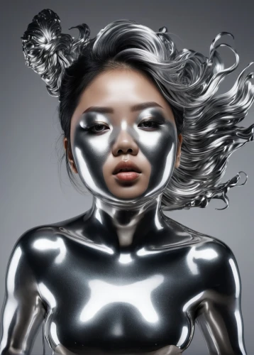 neon body painting,homogenic,rankin,silver,bodypainting,chromed,silvered,afrofuturism,metalized,light mask,silver surfer,holography,silvery,bodypaint,silver lacquer,humanoid,airbrush,chrome steel,hyperpigmentation,bjork,Photography,Artistic Photography,Artistic Photography 05