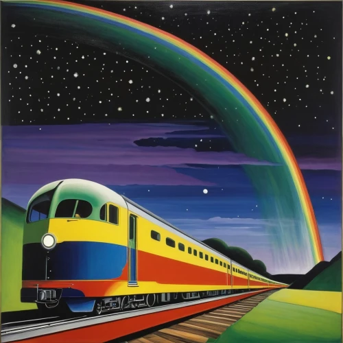 galaxy express,spaceliner,streamliners,long-distance train,deltic,trainlink,electric train,high-speed rail,skyliner,intercityexpress,pendolino,bullet train,norfolkline,eurotrain,sky train,velaro,latchmere,britrail,hypersonic,overground,Art,Artistic Painting,Artistic Painting 21