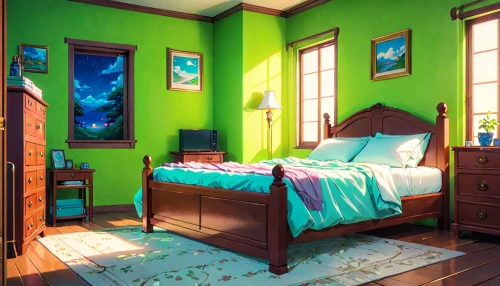 children's bedroom,victorian room,bedroom,boy's room picture,the little girl's room,sleeping room,guest room,guestroom,great room,quarto,kids room,green wallpaper,tropical greens,chambre,blue room,danish room,bedrooms,aaaa,bedchamber,green,Anime,Anime,Traditional