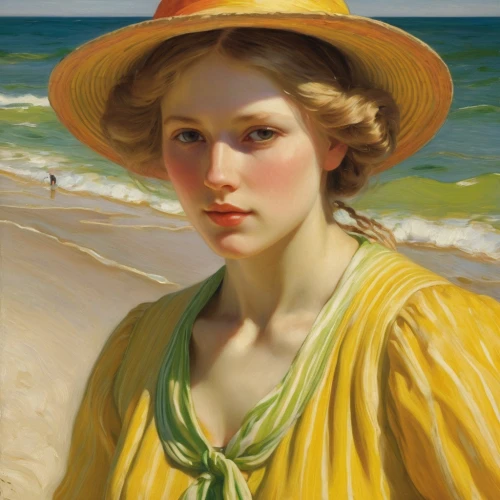 perugini,yellow sun hat,mesdag,sun hat,high sun hat,girl wearing hat,girl on the dune,portrait of a girl,swynnerton,sorolla,woman's hat,panama hat,summer hat,the hat of the woman,the hat-female,ordinary sun hat,woman with ice-cream,sargent,cassatt,lavery,Art,Classical Oil Painting,Classical Oil Painting 20