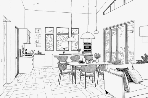 sketchup,coffee shop,kitchen,the coffee shop,coffeeshop,teashop,tearoom,the kitchen,kitchen design,kitchen shop,kitchen interior,cafe,kitchenette,chefs kitchen,dining room,servery,office line art,breakfast room,big kitchen,pantry,Design Sketch,Design Sketch,Detailed Outline