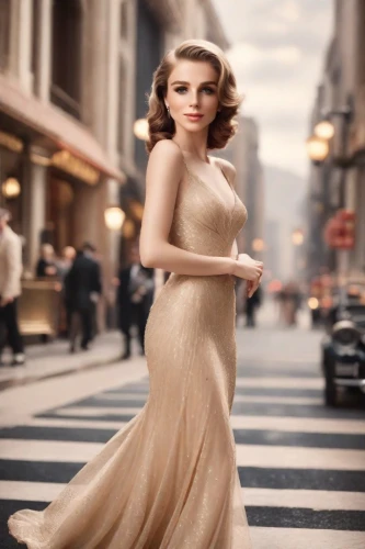 girl in a long dress,woman walking,art deco woman,girl walking away,leighton,audrey hepburn-hollywood,girl in a long dress from the back,a floor-length dress,demarchelier,vintage woman,evening dress,chastain,rosalyn,jayma,photoshop manipulation,maxmara,grace kelly,fashion street,gena rolands-hollywood,lancome,Photography,Natural