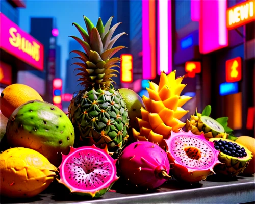 exotic fruits,tropical fruits,fruit stand,frutas,gap fruits,fruit stands,fresh fruits,neon drinks,ananas,tropical fruit,fruit market,pineapple background,pitaya,neon candies,fresh pineapples,fresh fruit,neon cocktails,pitahaya,fruit cups,fruits,Conceptual Art,Sci-Fi,Sci-Fi 26