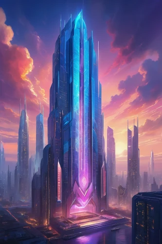 futuristic landscape,cybercity,futuristic architecture,cyberport,skylstad,ordos,shard of glass,citadels,vanu,prospera,the skyscraper,skyscraper,kandor,fantasy city,kharkh,barrayaran,cybertown,cyberia,monoliths,areopolis,Illustration,Realistic Fantasy,Realistic Fantasy 01