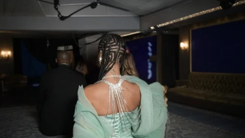 girl in a long dress from the back,back of head,girl from the back,back view,cfda,braided,braids,backless,braid african,braid,upbraid,cornrows,a floor-length dress,woman's backside,upbraids,girl from behind,backs,the back,rodarte,siriano