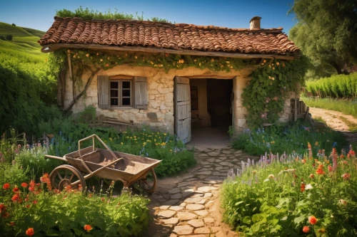 provence,provencal life,provencal,country cottage,home landscape,cottage garden,amoenus,bucolic,ancient house,provencale,toscane,farm house,provenge,country house,tuscany,traditional house,summer cottage,rural landscape,miniature house,little house,Illustration,Realistic Fantasy,Realistic Fantasy 06