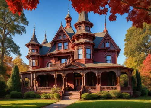 victorian house,victorian,old victorian,fairy tale castle,victorian style,fairytale castle,victorians,victoriana,witch's house,marylhurst,henry g marquand house,country house,frederic church,woodburn,two story house,dreamhouse,forest house,beautiful home,muskau,ravenswood,Illustration,Paper based,Paper Based 03