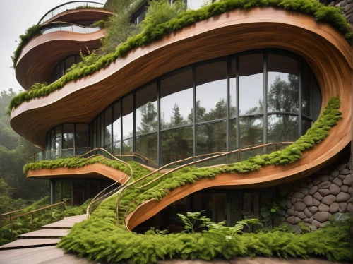 earthship,ecovillages,ecotopia,biopiracy,ecovillage,ecoterra,futuristic architecture,biospheres,tree house hotel,grass roof,sempervirens,forest house,treehouses,biomimicry,ecologically friendly,climbing garden,terraformed,garden by the bay,cubic house,roof garden,Illustration,Realistic Fantasy,Realistic Fantasy 45