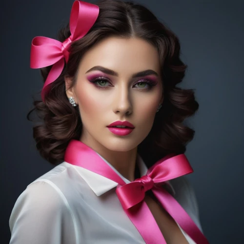 pink ribbon,pink bow,retro pin up girl,satin bow,kochetkova,evgenia,retro woman,geisha girl,vintage makeup,women's cosmetics,abdullayeva,digital painting,teodorescu,khrushcheva,pin-up girl,olesya,pin up girl,pink beauty,retro girl,romantic portrait,Photography,Documentary Photography,Documentary Photography 15