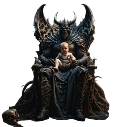 throne,the throne,cherubim,samael,enthroned,infant,cherub,giger,kadath,luciferian,baphomet,angel and devil,utero,unborn,birthrate,malefic,maternal,naissance,black angel,demonomicon