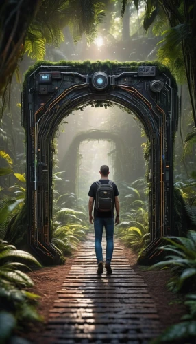 entrada,the mystical path,heaven gate,pilgrimage,uncharted,gateway,entering,adventure bridge,cartoon video game background,the path,pathway,jumanji,road of the impossible,el arco,fantasy picture,world digital painting,arbor,full hd wallpaper,beautiful wallpaper,forest path,Photography,General,Sci-Fi