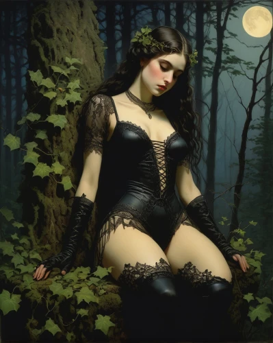 hekate,sirenia,faerie,nightshade,fantasy picture,fantasy art,gothic woman,faery,hecate,fantasy portrait,moonsorrow,rasputina,dryad,noctule,rusalka,dryads,the enchantress,enchantress,moonlit night,skyclad,Art,Classical Oil Painting,Classical Oil Painting 14