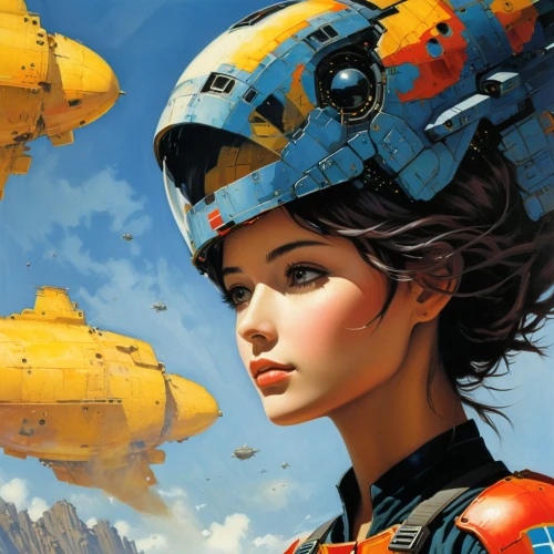 nausicaa,aquanaut,heliborne,tsuneo,airships,sci fiction illustration,aviatrix,rocketeer,hoshihananomia,hausser,airship,akira,aquanauts,gunbuster,submersibles,bombshells,skyers,ghibli,superfortress,pilot,Conceptual Art,Sci-Fi,Sci-Fi 08