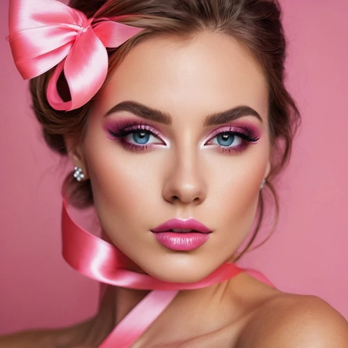 pink beauty,pink bow,women's cosmetics,pink floral background,bright pink,color pink,vintage makeup,pink ribbon,eyes makeup,pink background,neon makeup,injectables,deep pink,romantic look,rose pink colors,cosmetics,pink cherry blossom,pink magnolia,pink petals,pink,Photography,General,Commercial