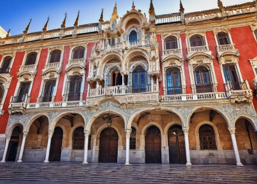 vicenza,seville,sevilla,palazzo barberini,llotja,baglione,baroque building,city palace,palermo,malaga,sapienza,barbastro,valladolid,cagliari,doge's palace,europe palace,colleoni,menton,alcazar of seville,villa cortine palace,Illustration,Abstract Fantasy,Abstract Fantasy 17