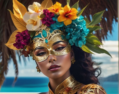 tretchikoff,hispaniolan,polynesian girl,tropico,oshun,baoshun,venetian mask,polynesian,tahitian,masquerade,moana,exoticism,guamanian,cleopatra,hawijah,polynesia,polynesians,themyscira,kanaloa,asian costume,Photography,Artistic Photography,Artistic Photography 08