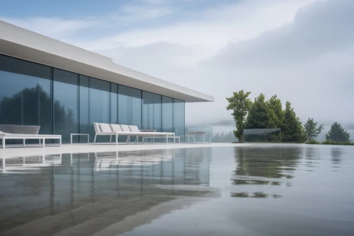 house by the water,house with lake,infinity swimming pool,pool house,3d rendering,render,snohetta,aqua studio,lago grey,reflecting pool,dunes house,luxury property,waterproofing,boathouse,renderings,waterscape,swimming pool,modern house,renders,lake view,Photography,General,Realistic