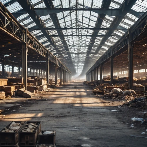 empty factory,industrial hall,abandoned factory,factory hall,warehouses,usine,warehouse,industrielle,old factory,deindustrialization,factories,steel mill,manufactory,industrial landscape,industrie,steelyard,railyards,warehousing,carreau,industrial ruin,Photography,General,Realistic