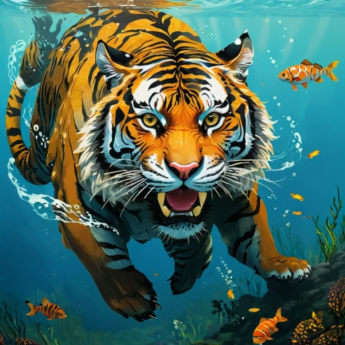 tigerfish,tigershark,a tiger,bengal tiger,tigerish,tiger png,tiger,asian tiger,tigert,tigre,tigris,tigress,blue tiger,tigerle,tigers,sumatran tiger,stigers,tiger cat,bengalensis,harimau,Illustration,Japanese style,Japanese Style 16