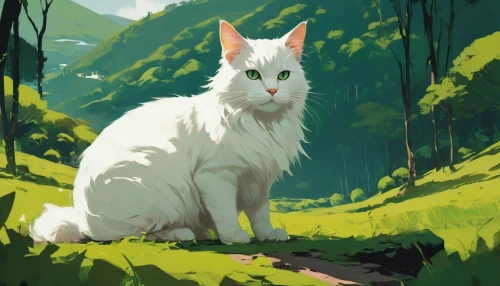 white cat,colotti,nederpelt,korin,catamount,ghibli,riverclan,lynx,cat european,blanca,cat vector,cathala,miqati,maincoon,felino,felidae,wolpaw,starclan,thunderclan,miqdad,Conceptual Art,Fantasy,Fantasy 06