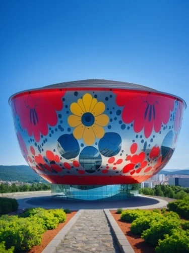 flower bowl,flower pot,rosebowl,flower ball,qlizabeth olympic park,rotunno,hemispheric,mgimo,soup bowl,buzludzha,sochi,decorative fountains,viriya,flower car,musical dome,south korea,golden pot,perisphere,korea,in the bowl