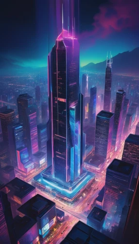 cybercity,cybertown,cyberpunk,cyberport,cityscape,metropolis,colorful city,ctbuh,cyberia,cyberworld,futuristic landscape,futuristic,skyscraper,capcities,cityzen,fantasy city,electric tower,megacorporation,city at night,city skyline,Conceptual Art,Daily,Daily 12