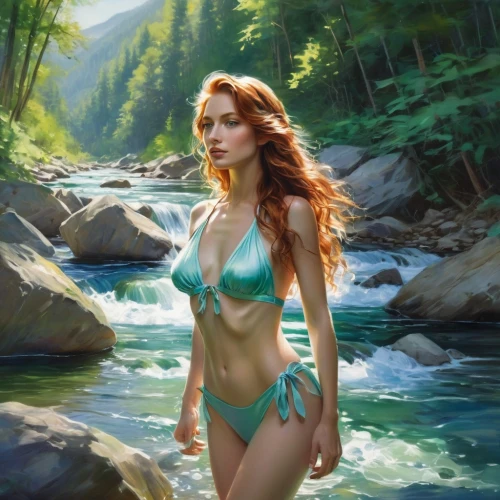 girl on the river,the blonde in the river,naiad,fantasy picture,merfolk,fantasy art,water nymph,world digital painting,mera,amphitrite,sirena,teela,naiads,rusalka,donsky,on the shore,giganta,swimmer,freshwater,fathom,Illustration,Paper based,Paper Based 11