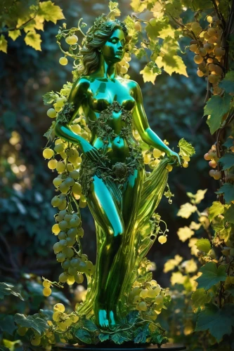 dryad,water nymph,dryads,background ivy,verdant,faerie,rusalka,garden fairy,naiad,green skin,majevica,flora,garden sculpture,mother earth statue,girl in the garden,garden statues,titania,ivy,chryste,photosynthetic,Photography,General,Fantasy