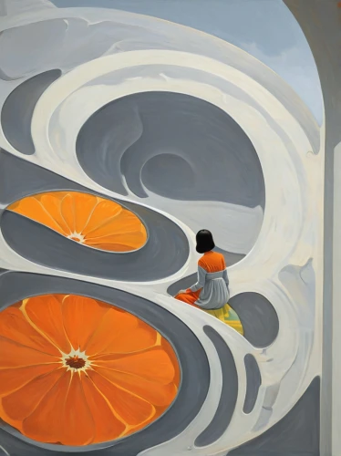 sloviter,circular staircase,orange slices,spiral staircase,whirling,orange robes,girl with a wheel,musical dome,chiaradia,meticulous painting,hamster wheel,barlowe,dome roof,stroyev,centrifugal,han thom,orrery,mostovoy,clementine,spiral stairs,Illustration,Vector,Vector 12