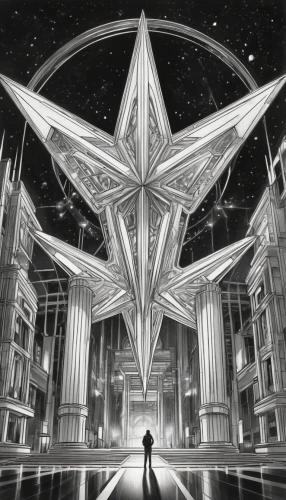 stargates,blackstar,merkabah,basestar,starbase,arcology,north star,sci fiction illustration,star 3,star illustration,starfield,christ star,starhawk,asterism,estrelas,stardrive,starship,starstreak,six pointed star,star card,Illustration,Black and White,Black and White 30