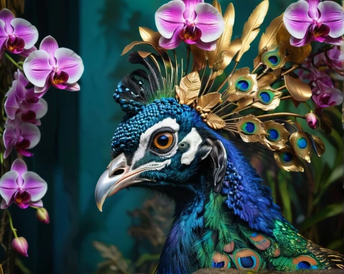 an ornamental bird,fairy peacock,ornamental bird,peacock,peacocks carnation,male peacock,indian peafowl,blue peacock,pavo,peafowl,tropical bird,peacock feathers,exotic bird,ornamental duck,decoration bird,cassowary,tropical birds,leacock,tui,bird flower,Photography,Artistic Photography,Artistic Photography 08