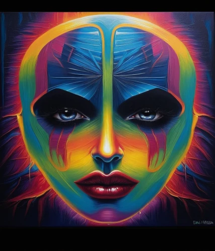 neon body painting,paschke,multicolor faces,neon makeup,chevrier,bodypainting,prismatic,third eye,vibrantly,psytrance,welin,woman face,lateralus,airbrush,visage,tantrik,woman's face,body painting,psychoactive,mesmero,Illustration,Realistic Fantasy,Realistic Fantasy 25