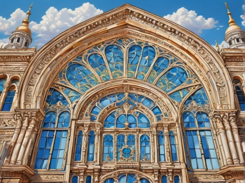 royal albert hall,seville,archly,sevillian,western architecture,roof domes,sevilla,bcn,barcelona,cathedrals,universal exhibition of paris,beautiful buildings,europe palace,victoriana,kunsthistorisches museum,valencia,karchner,conservatories,neogothic,tracery,Illustration,Vector,Vector 07