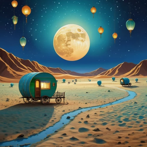 moon car,lunar landscape,moon valley,world digital painting,dream world,fantasy picture,caravan,moon vehicle,valley of the moon,caravans,moon and star background,moon rover,beach tent,hosseinpour,balloon trip,moonscapes,dreamland,moonballs,moon addicted,christmas caravan,Photography,General,Realistic