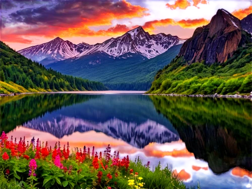 nature background,nature wallpaper,beautiful landscape,background view nature,landscape background,mountain landscape,beautiful lake,nature landscape,mountainous landscape,windows wallpaper,heaven lake,beautiful nature,landscape mountains alps,landscapes beautiful,mountain lake,landscape nature,full hd wallpaper,colorful background,splendid colors,mountain scene,Illustration,Realistic Fantasy,Realistic Fantasy 21