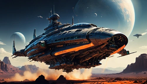 carrack,dropship,airships,alien ship,rocinante,space ships,airship,valerian,sci fiction illustration,skyship,starship,fast space cruiser,dreadnought,dreadnaught,vulcania,orbiter,barsoom,burov,space ship,centurione,Illustration,Realistic Fantasy,Realistic Fantasy 37