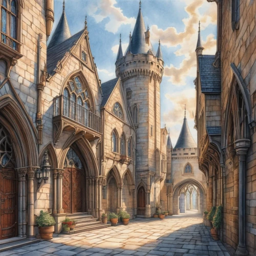 hogwarts,fairy tale castle,nargothrond,gondolin,reichstadt,diagon,riftwar,medieval street,castleguard,medieval town,castlelike,castle of the corvin,medieval,theed,castletroy,maplecroft,castledawson,adelaar,seregil,altena,Conceptual Art,Daily,Daily 17