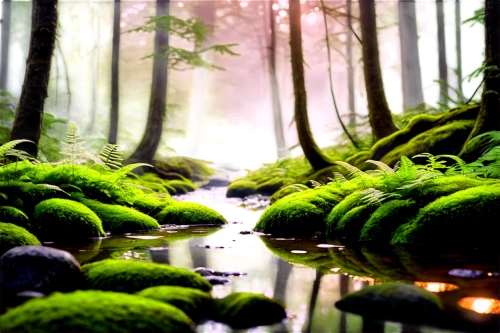 moss landscape,forest moss,mushroom landscape,frog background,forest floor,green forest,swampy landscape,elven forest,moss,verdant,fairy forest,swamps,germany forest,mossy,forest landscape,nature background,forest glade,forest of dreams,forest,forests,Conceptual Art,Sci-Fi,Sci-Fi 10