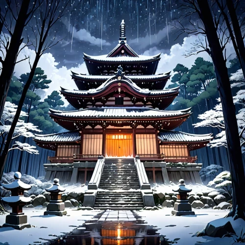 japanese shrine,kyoto,asian architecture,koyasan,shrine,japanese lantern,myojin,sanguozhi,senju,kiyomizu,winter background,jigoku,ryokan,japanese art,snow scene,winter night,japanese background,shinto,japon,beautiful wallpaper,Anime,Anime,General