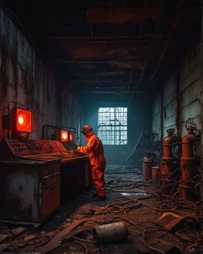 steelworker,empty factory,metalworker,mining facility,industrial,abandoned factory,industries,welder,industrial plant,steel mill,factories,chemical plant,barotrauma,industrial ruin,heavy water factory,confinement,refinery,autoworker,fabricator,cold room,Art,Classical Oil Painting,Classical Oil Painting 11