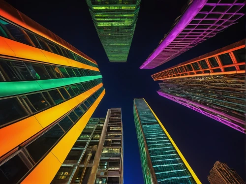 colored lights,colorful light,colorful city,urban towers,technicolour,intense colours,abstract rainbow,high rises,technicolor,highrises,kaleidoscape,roygbiv colors,colorful spiral,guangzhou,rgb,lightwaves,colorful facade,skyscrapers,rainbow colors,flavin,Art,Classical Oil Painting,Classical Oil Painting 23