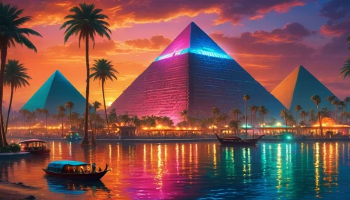 pyramids,luxor,giza,pyramid,mypyramid,polyneices,step pyramid,pyramidal,the great pyramid of giza,extrapyramidal,dubai garden glow,pyramide,nile,egypt,ancient egypt,futuristic landscape,glass pyramid,egyptian temple,diamond lagoon,nile river,Conceptual Art,Sci-Fi,Sci-Fi 26